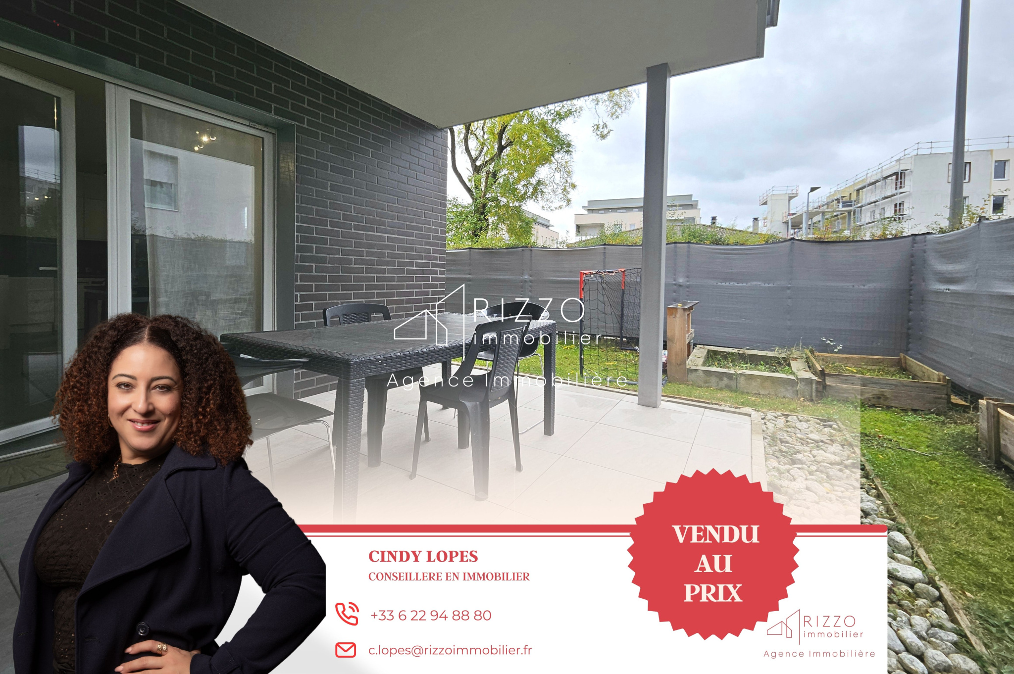 Appartement type F3 de 64m2 en rez de jardin
