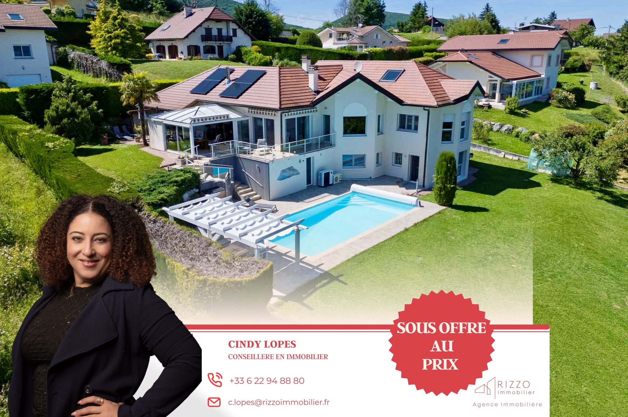 Magnifique propriété 5 chambres, cheminée, piscine chauffée, vue Mont blanc