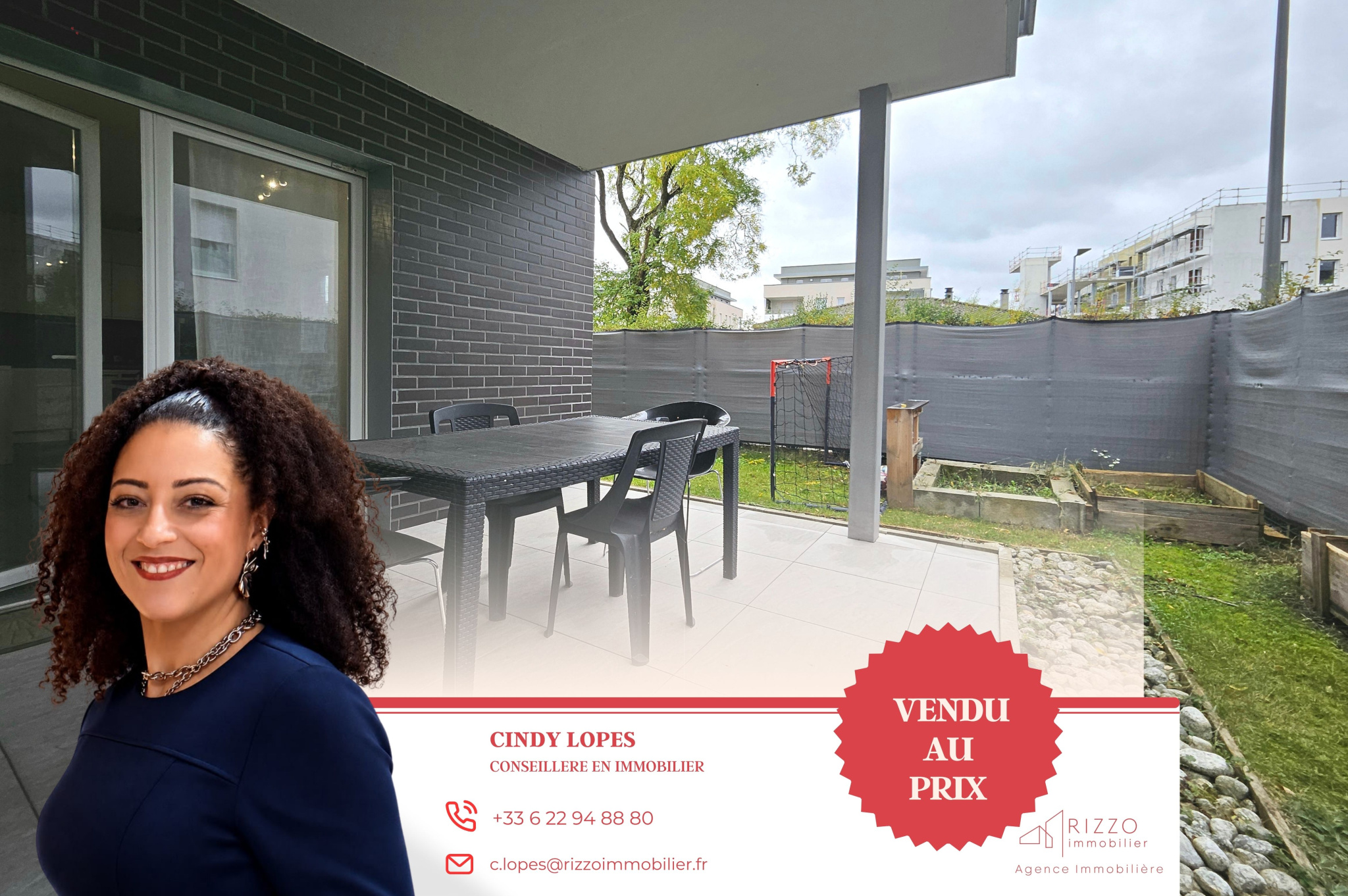 Appartement type F3 de 64m2 en rez de jardin