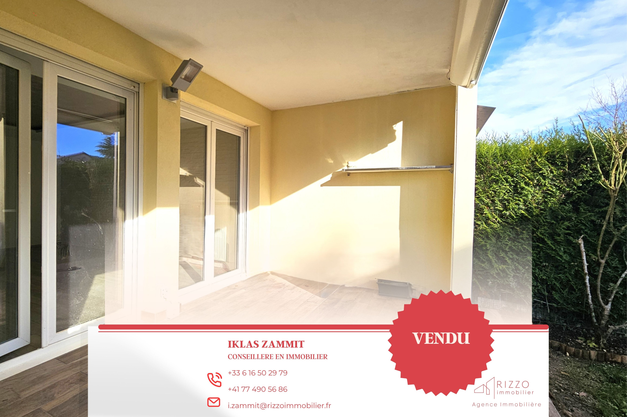 Sergy, T3 de 71.3m2 en RDJ, garage + parking ext.
