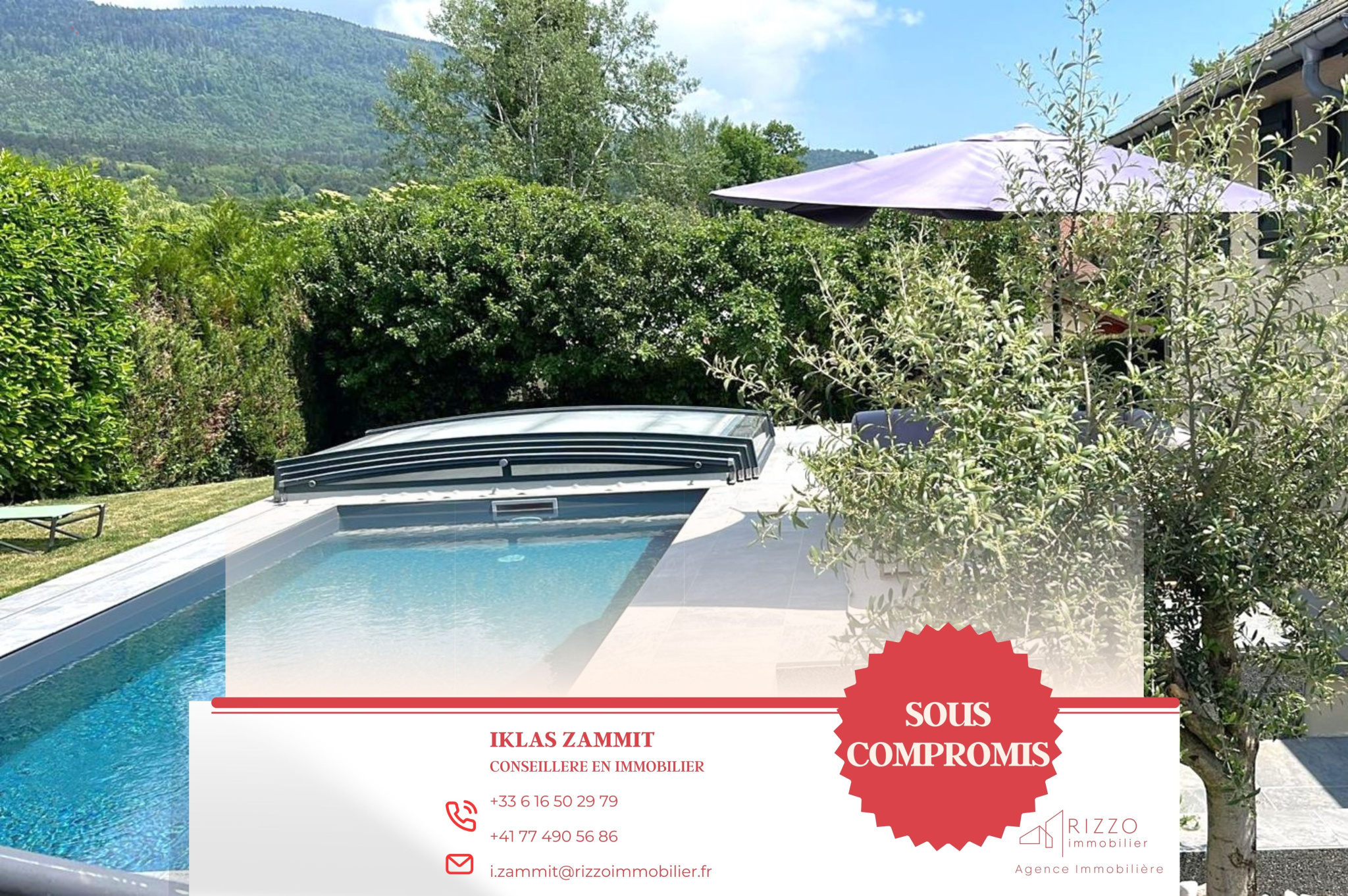 Maison de 179m2 utile + sous-sol + piscine + carport