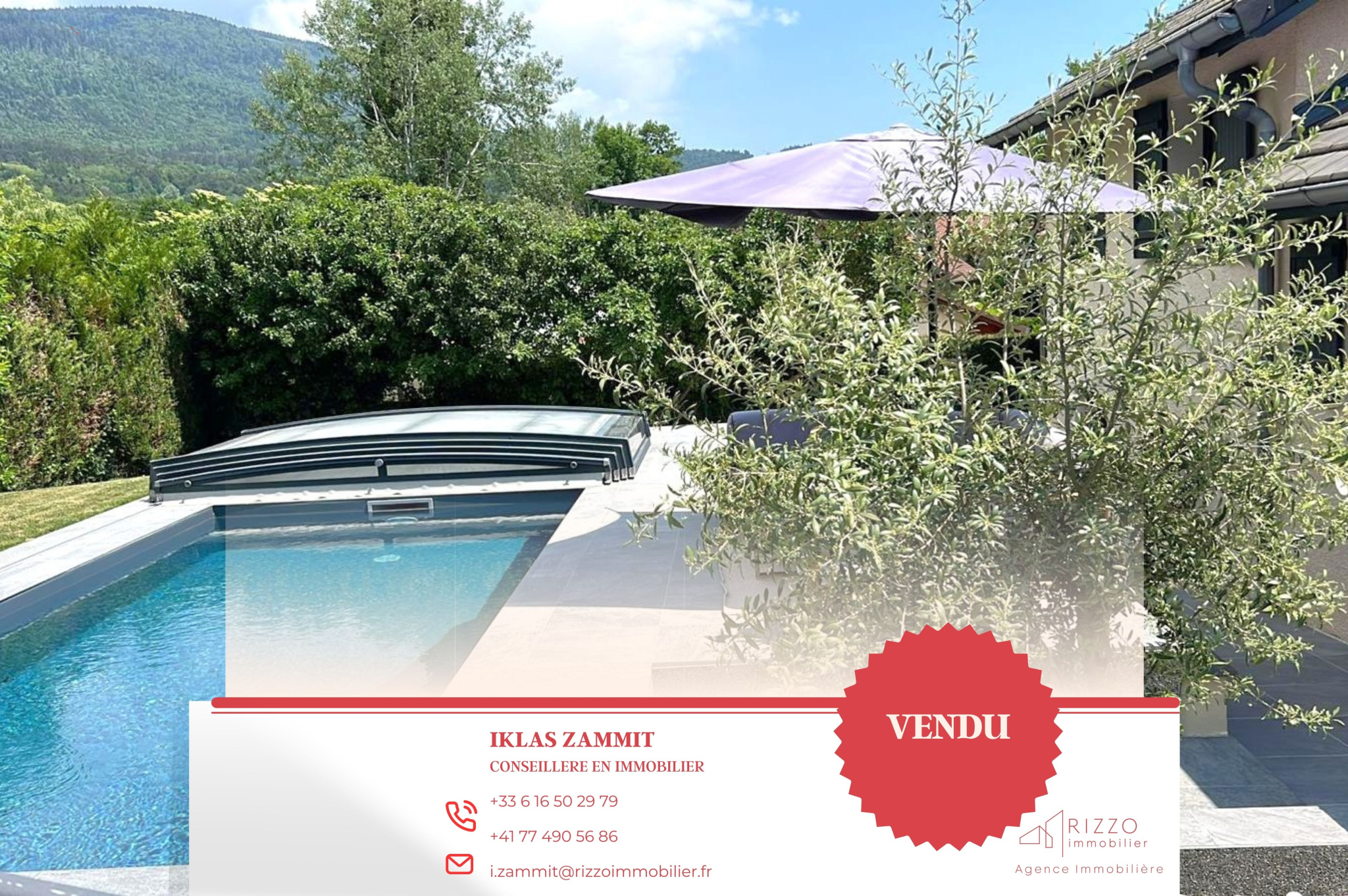 Maison de 179m2 utile + sous-sol + piscine + carport