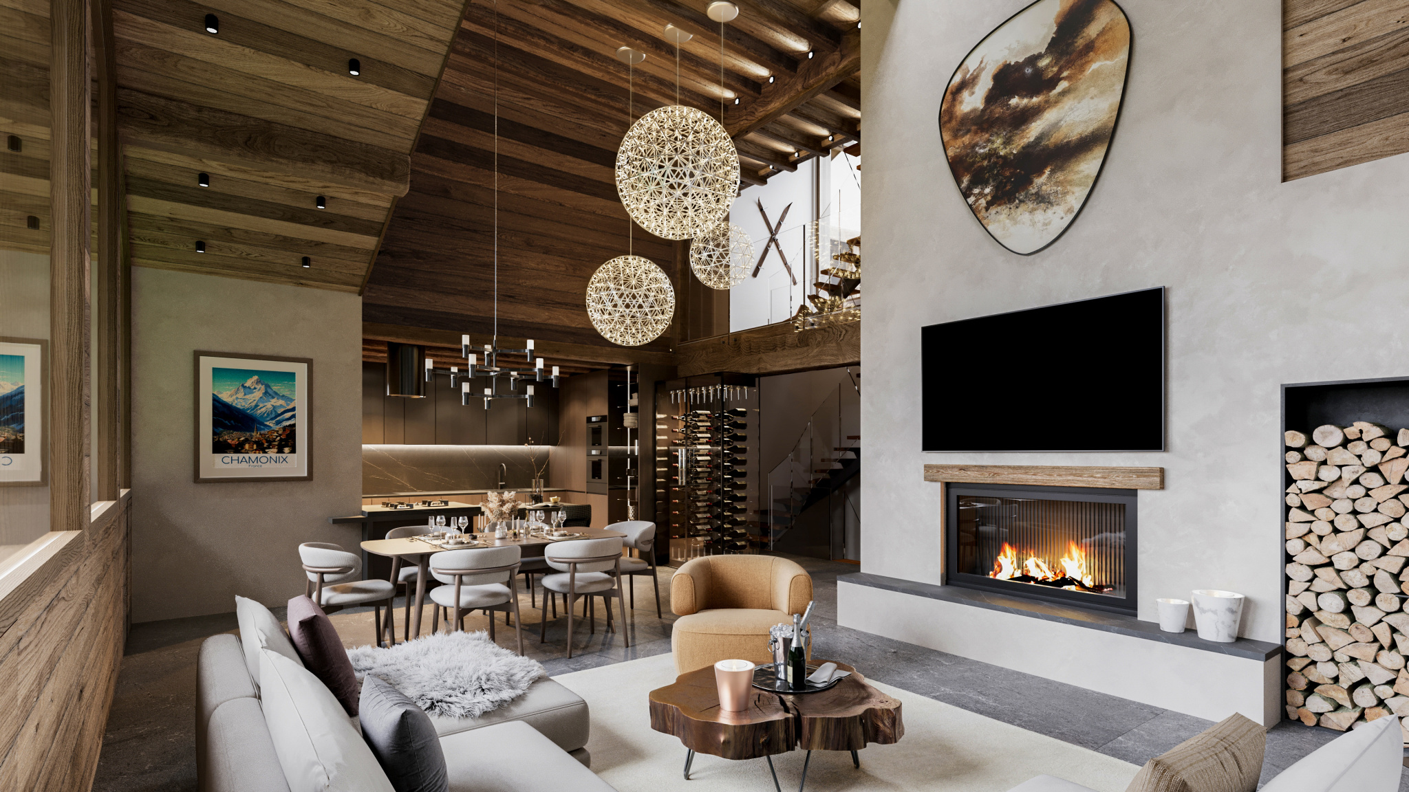 Chalet de haut standing au pied du Mont-Blanc.